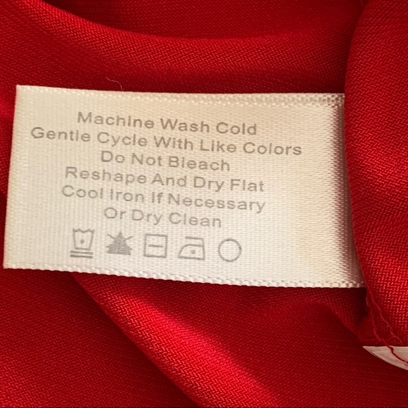 Boston Proper Twist-Front Short Sleeve Fit & Flare Dress Red Sz S - Picture 15 of 15